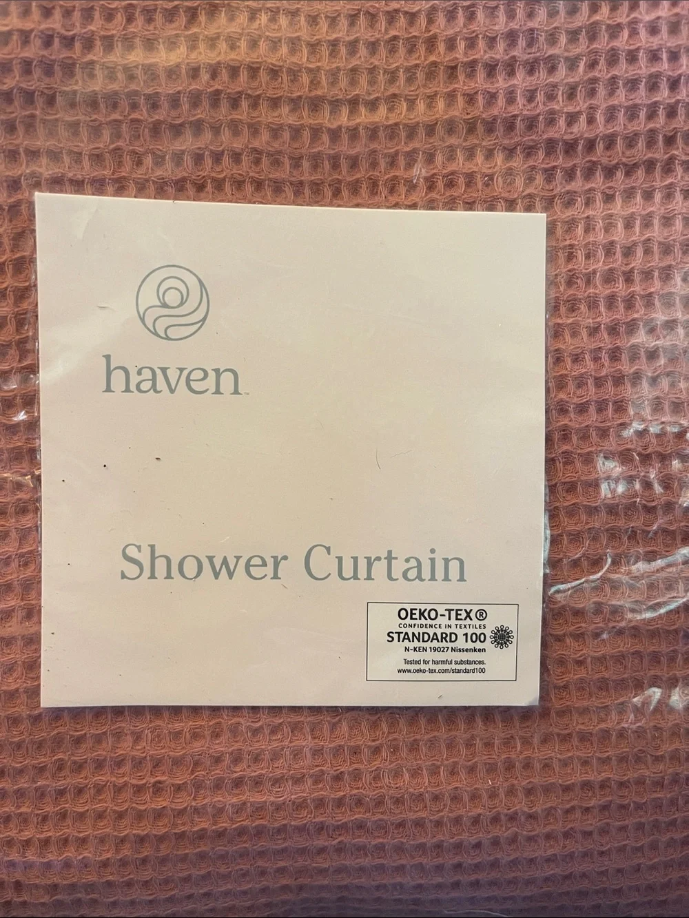 Haven Waffle Weave Shower Curtain - Dusty Rose